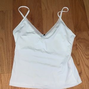 Zara mesh line white tank top